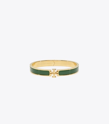 Tory Burch designer armbänder Mittelgroßes Icon Armband in Tory Gold / Dark Kale front