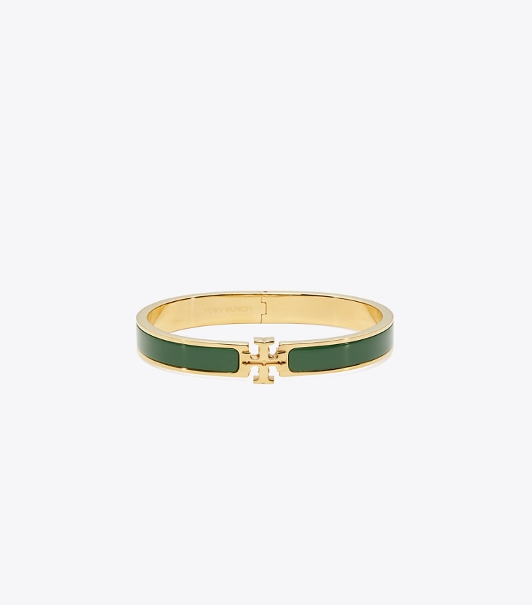 Tory Burch designer armbänder Mittelgroßes Icon Armband in Tory Gold / Dark Kale front