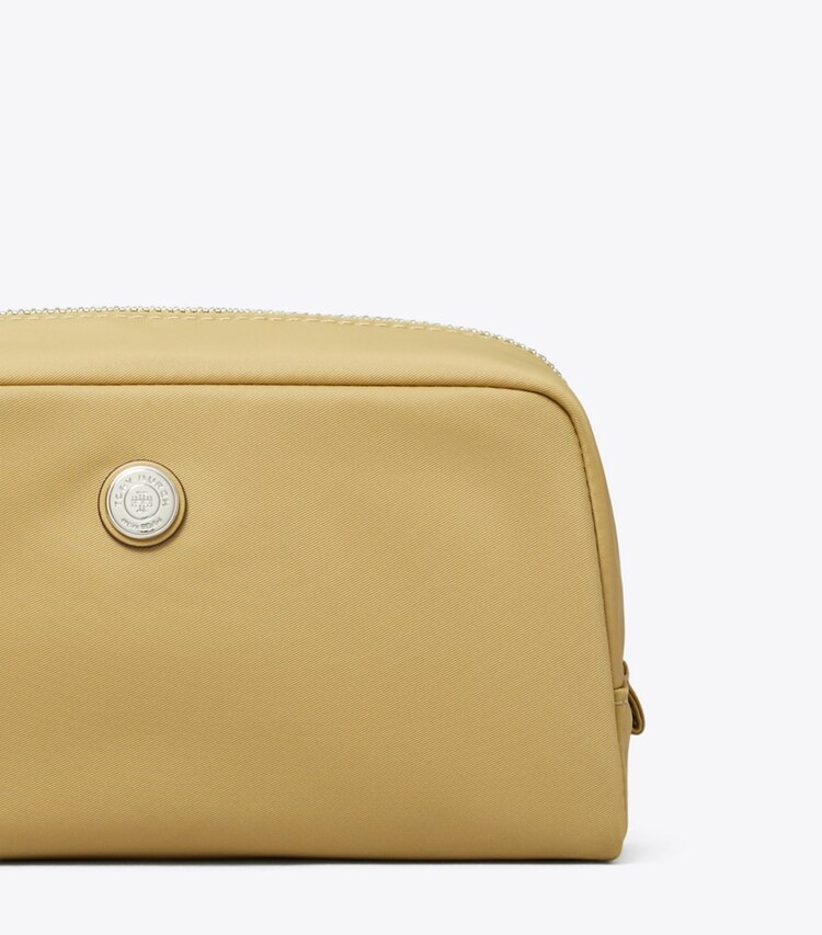 Tory Burch designer kosmetiktaschen Mittelgroßes Kosmetiketui mit Twist-Effekt in Wheat detail