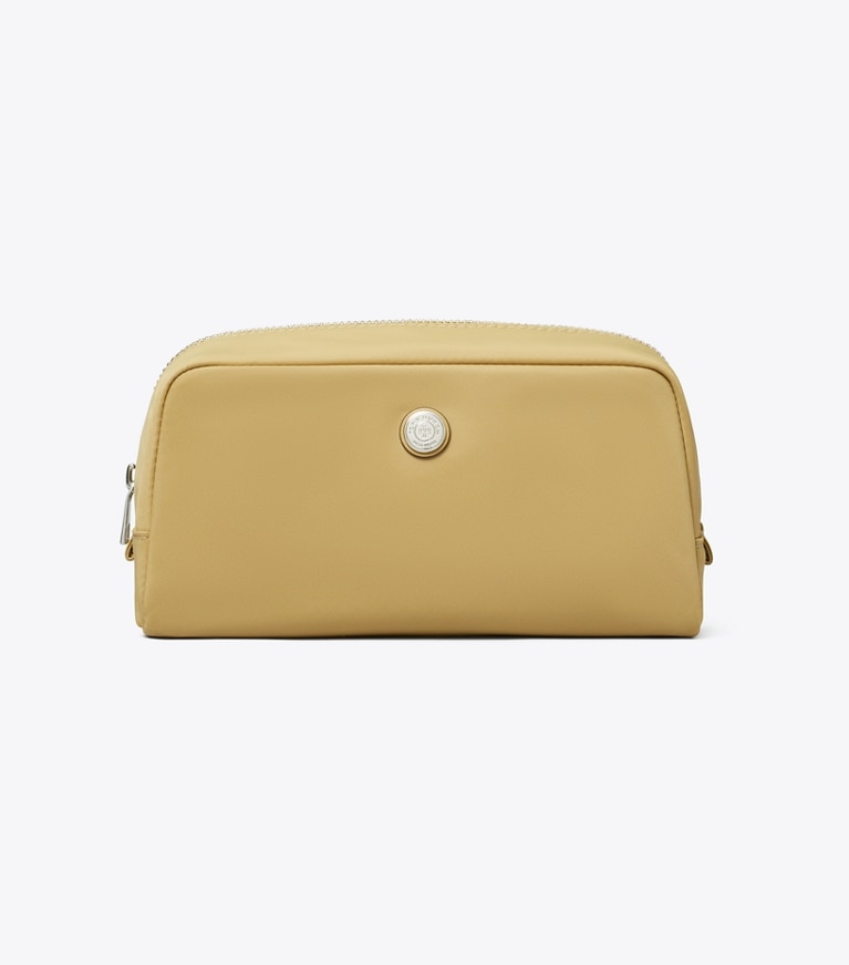 Tory Burch designer kosmetiktaschen Mittelgroßes Kosmetiketui mit Twist-Effekt in Wheat front