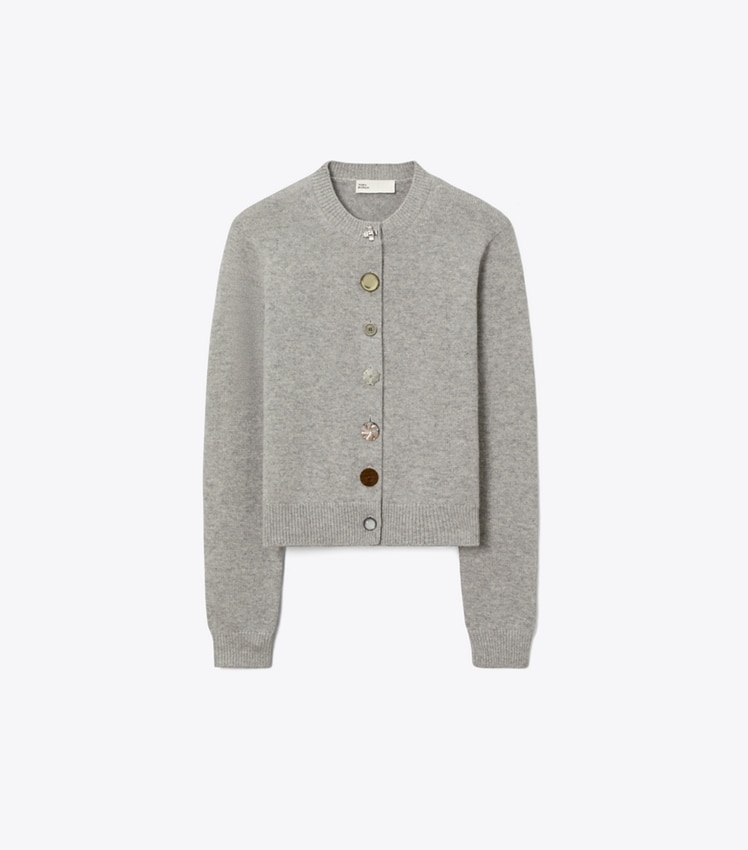 Mixed Button Cashmere Cardigan by Tory Burch