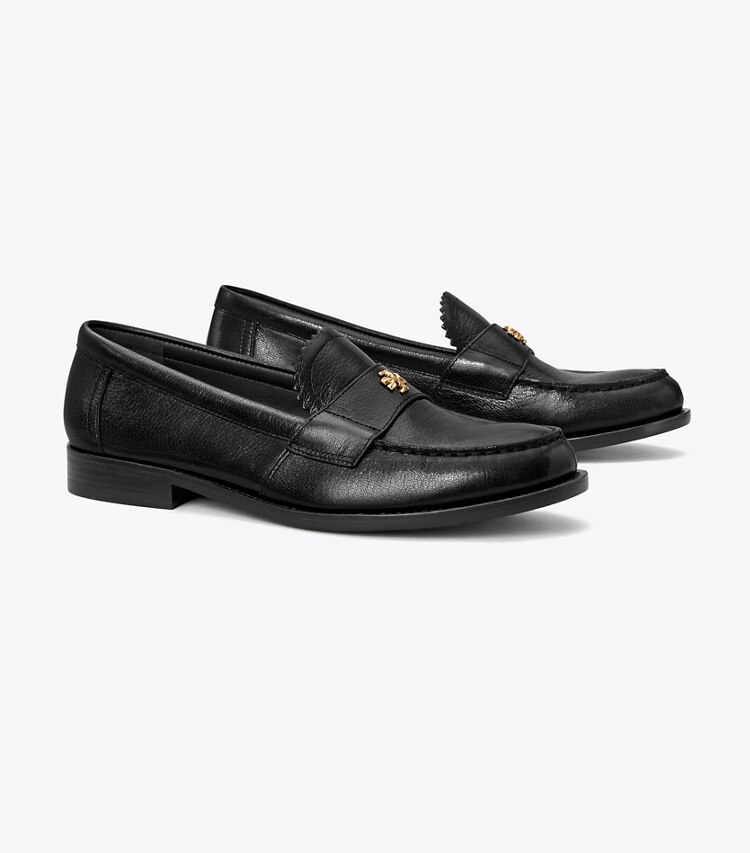 Tory Burch diseñador zapatos planos Mocasín clásico en PERFECT BLACK ángulo