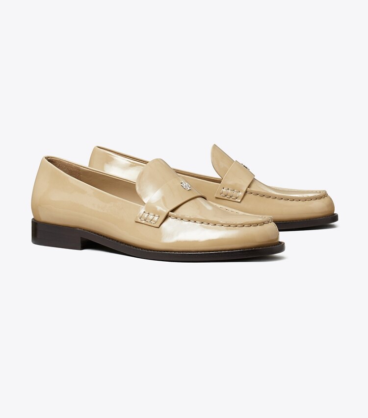 Tory Burch diseñador zapatos planos Mocasín clásico en PALO SANTO ángulo