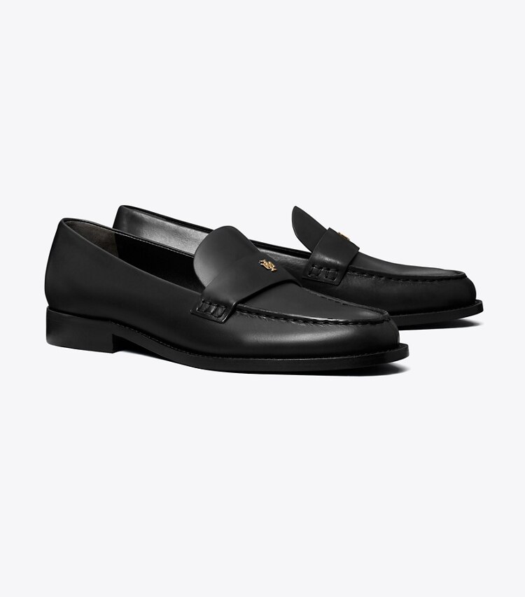 Tory Burch diseñador zapatos planos Mocasín clásico en PERFECT BLACK ángulo