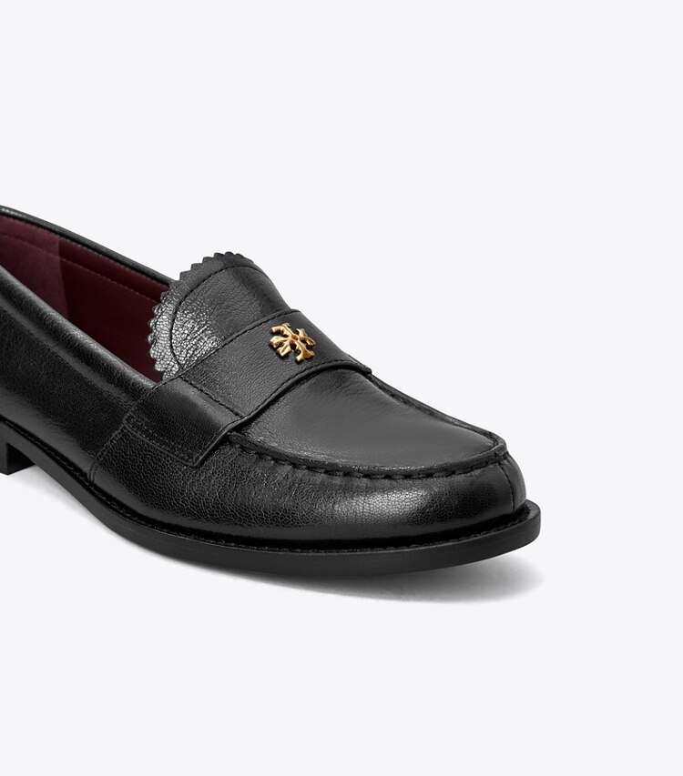 Tory Burch diseñador zapatos planos Mocasín clásico en PERFECT BLACK detalle
