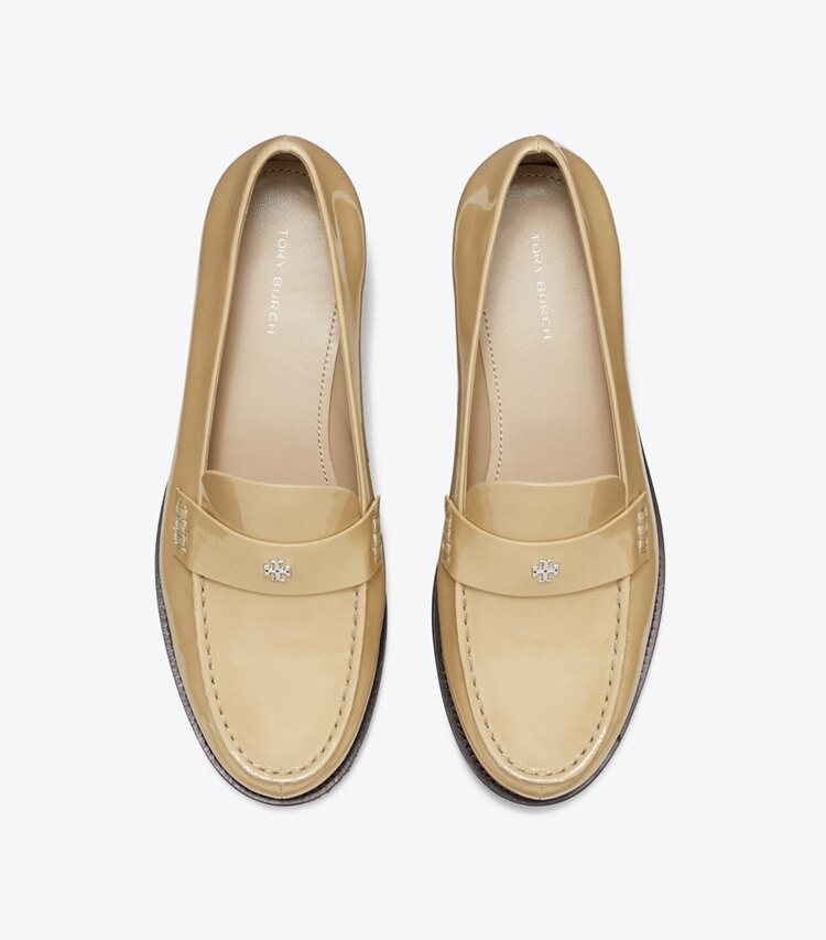 Tory Burch diseñador zapatos planos Mocasín clásico en PALO SANTO vista superior
