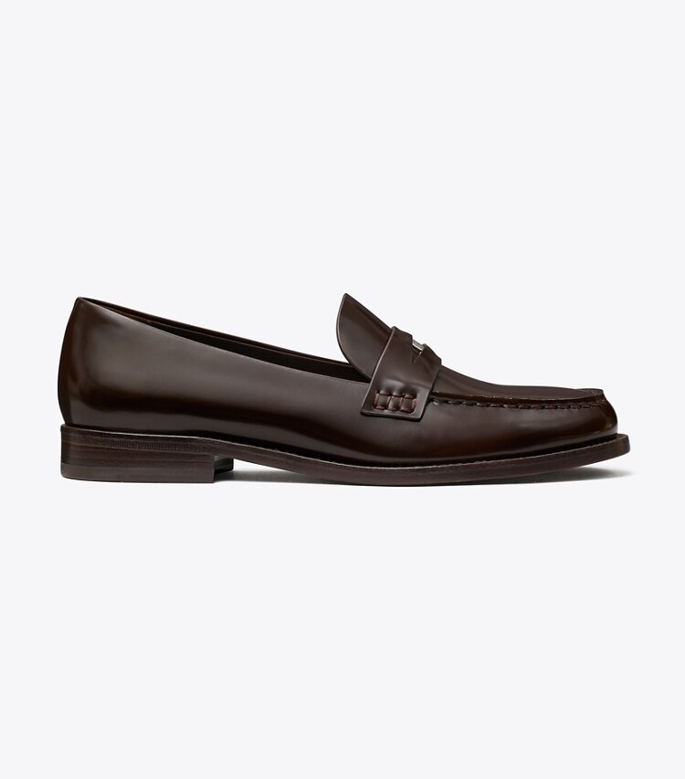 Tory Burch diseñador zapatos planos Mocasín clásico Penny en COCOA lateral