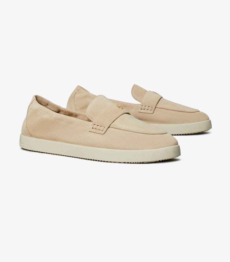 Tory Burch diseñador zapatos planos Mocasín deportivo tipo ballerinas en SAND DUNE ángulo