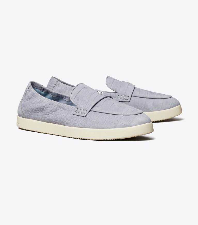 Tory Burch diseñador zapatos planos Mocasín deportivo tipo ballerinas en VAPOR BLUE ángulo