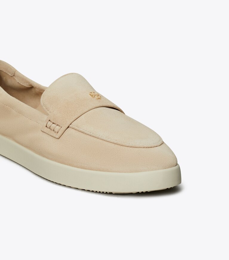 Tory Burch diseñador zapatos planos Mocasín deportivo tipo ballerinas en SAND DUNE detalle