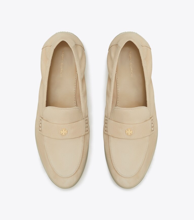 Tory Burch diseñador zapatos planos Mocasín deportivo tipo ballerinas en SAND DUNE vista superior
