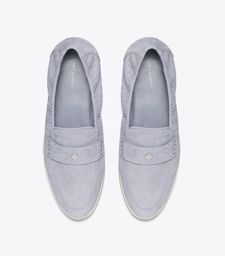 Tory Burch diseñador zapatos planos Mocasín deportivo tipo ballerinas en VAPOR BLUE vista superior