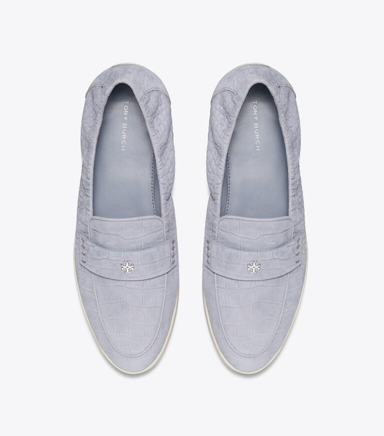 Tory Burch diseñador zapatos planos Mocasín deportivo tipo ballerinas en VAPOR BLUE vista superior