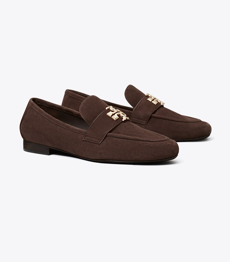 Tory Burch diseñador zapatos planos Mocasín Eleanor en DARK COCOA / GOLD ángulo