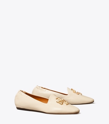 Tory Burch diseñador zapatos planos Mocasín Eleanor en NEW CREAM ángulo