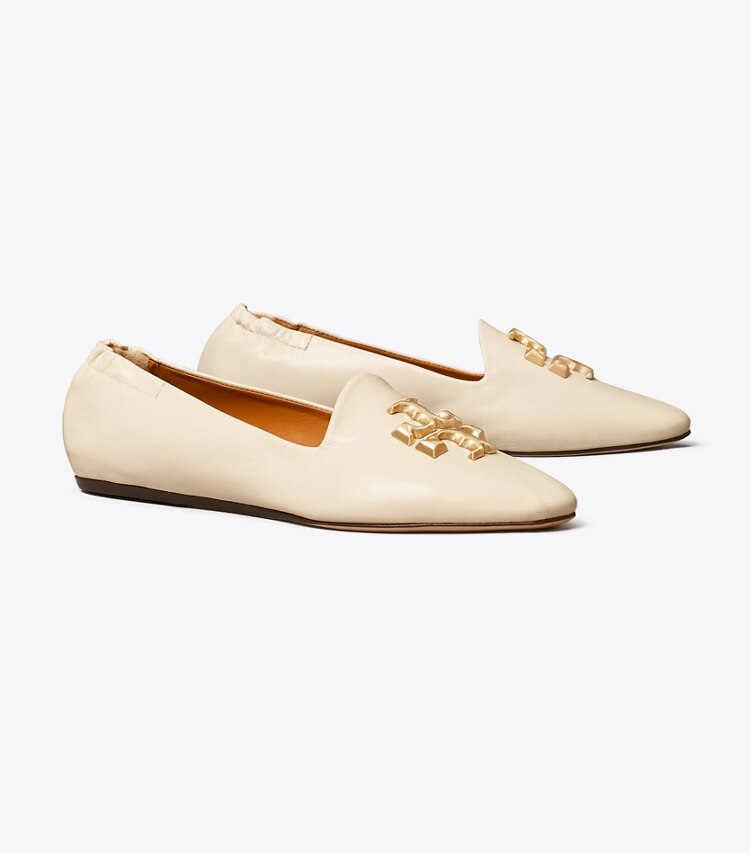 Tory Burch diseñador zapatos planos Mocasín Eleanor en NEW CREAM ángulo