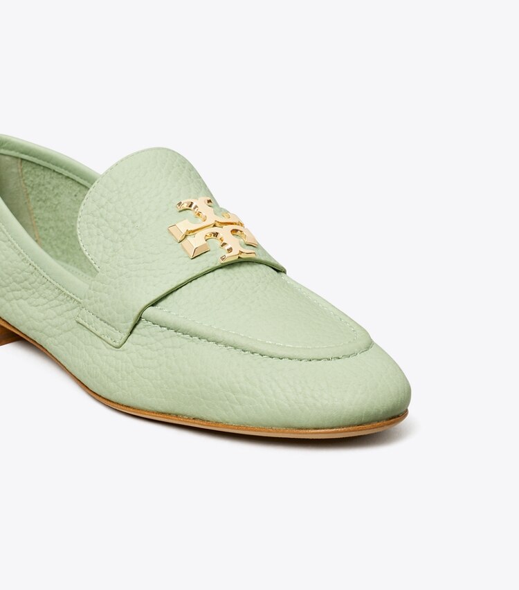 Tory Burch diseñador zapatos planos Mocasín Eleanor en SEA MIST GREEN detalle