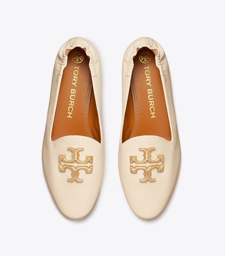 Tory Burch diseñador zapatos planos Mocasín Eleanor en NEW CREAM vista superior