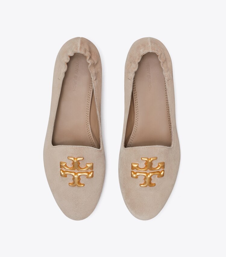 Tory Burch diseñador zapatos planos Mocasín Eleanor en Classic Taupe vista superior