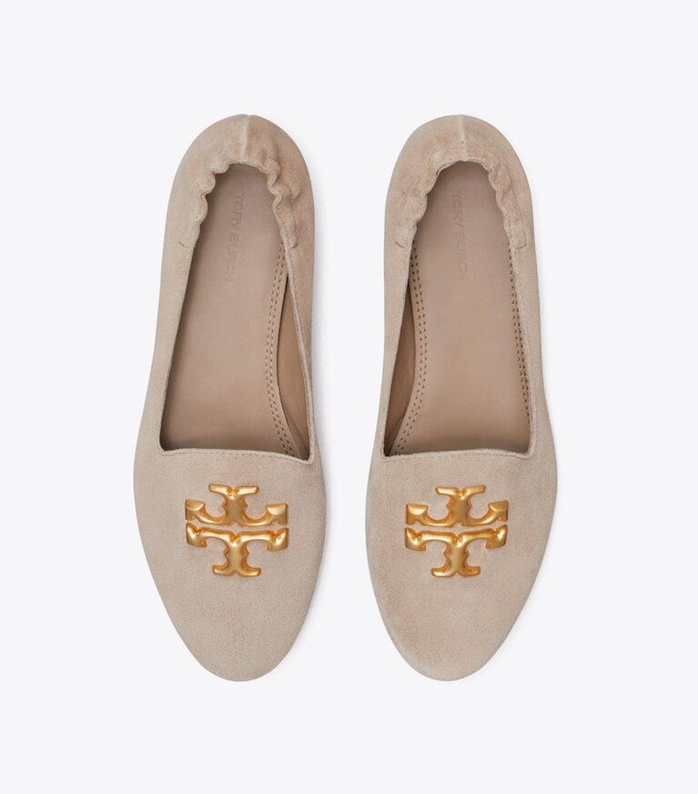Tory Burch diseñador zapatos planos Mocasín Eleanor en Classic Taupe vista superior