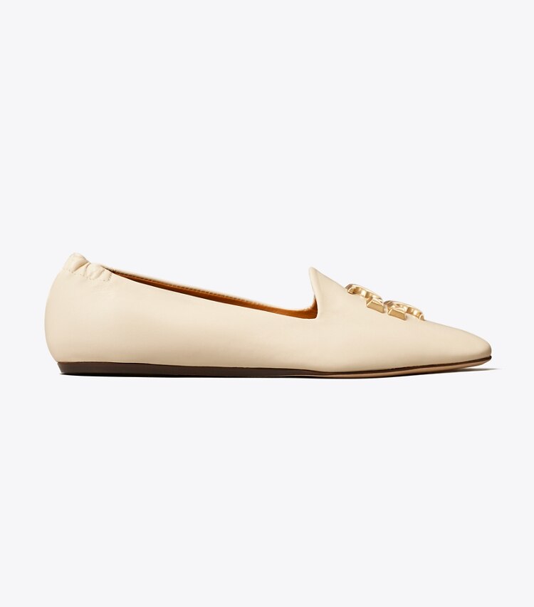 Tory Burch diseñador zapatos planos Mocasín Eleanor en NEW CREAM lateral