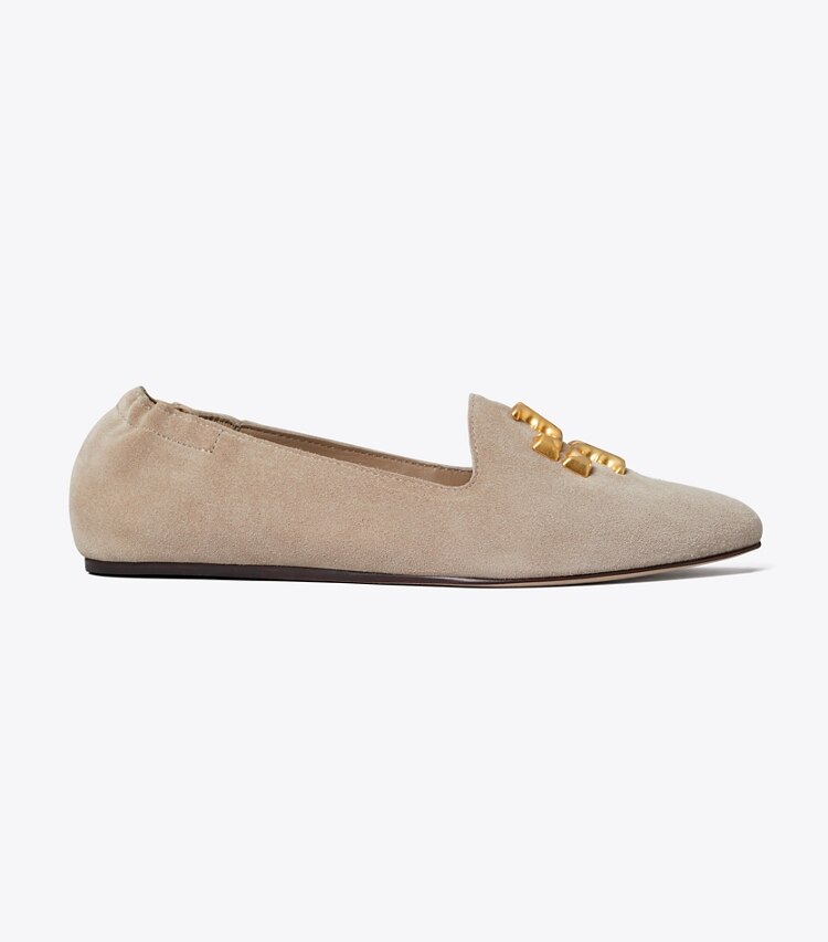 Tory Burch diseñador zapatos planos Mocasín Eleanor en Classic Taupe lateral