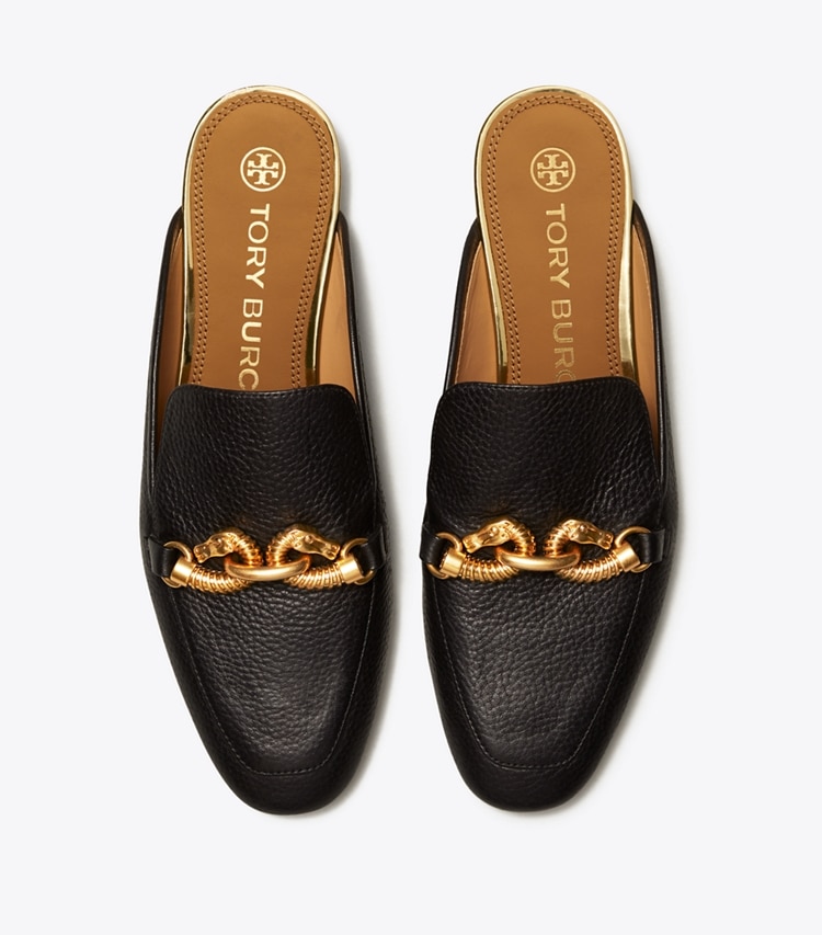 Tory Burch diseñador zapatos planos Mocasín Jessa sin talón en Perfect Black vista superior