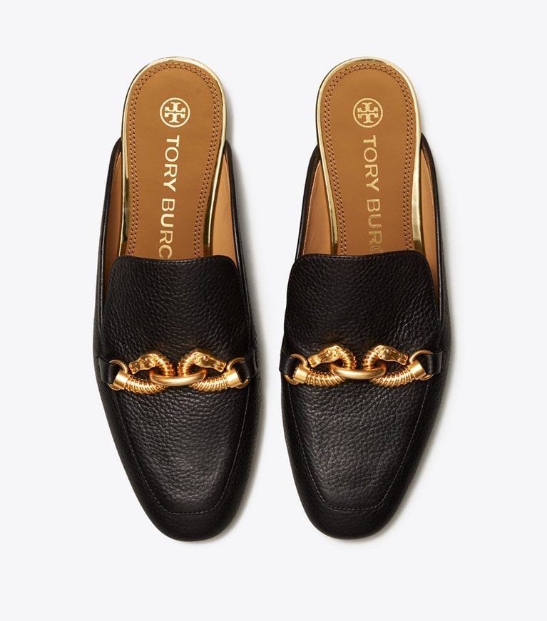 Tory Burch diseñador zapatos planos Mocasín Jessa sin talón en Perfect Black vista superior