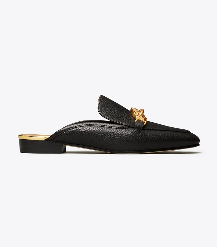 Tory Burch diseñador zapatos planos Mocasín Jessa sin talón en Perfect Black lateral