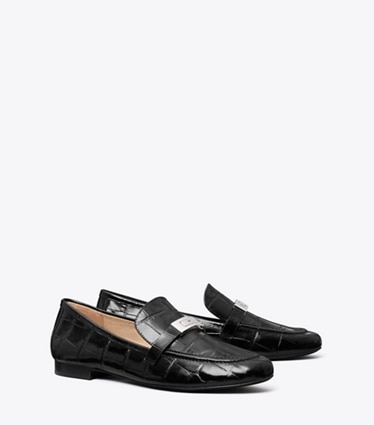 Tory Burch diseñador zapatos planos Mocasín LeeLee en PERFECT BLACK ángulo