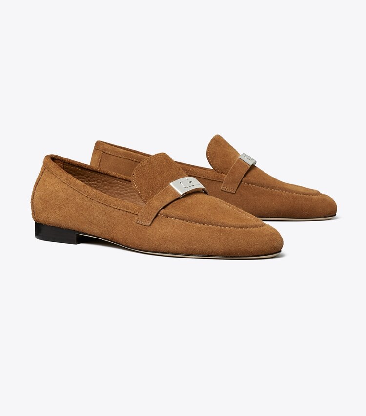 Tory Burch diseñador zapatos planos Mocasín LeeLee en WILD TABACCO ángulo