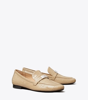 Tory Burch diseñador zapatos planos Mocasín LeeLee en BEIGE ángulo