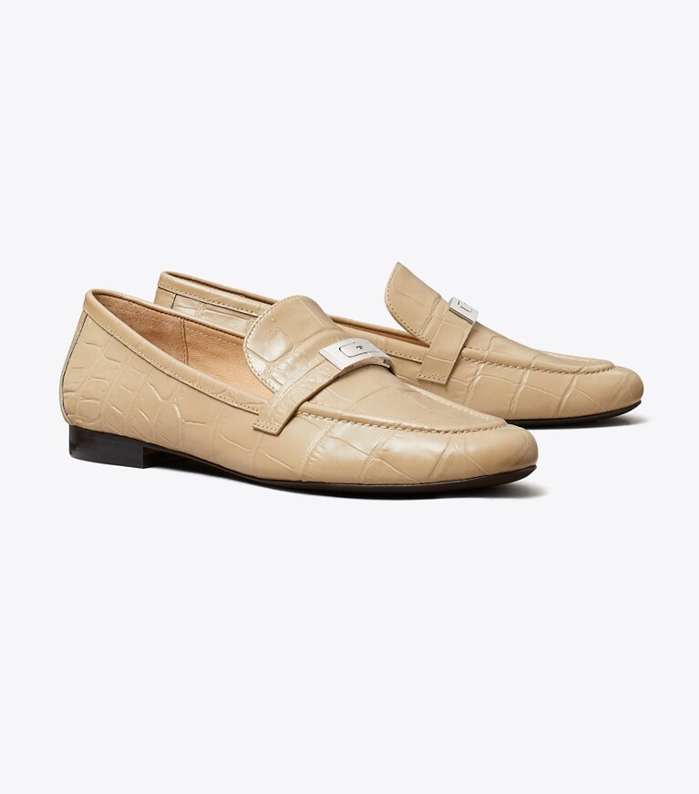 Tory Burch diseñador zapatos planos Mocasín LeeLee en BEIGE ángulo