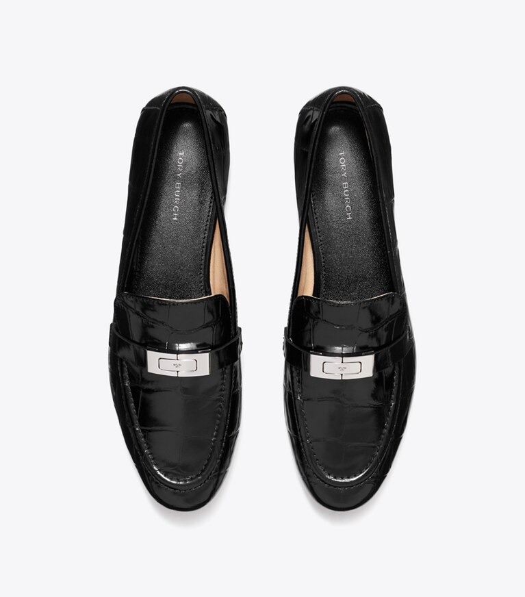Tory Burch diseñador zapatos planos Mocasín LeeLee en PERFECT BLACK vista superior