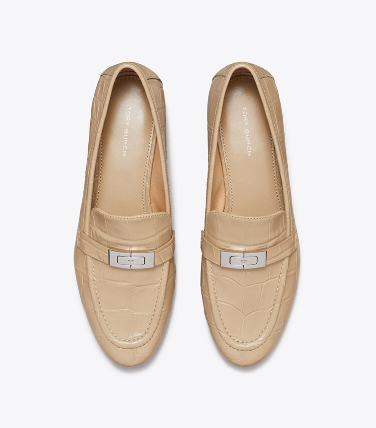 Tory Burch diseñador zapatos planos Mocasín LeeLee en BEIGE vista superior