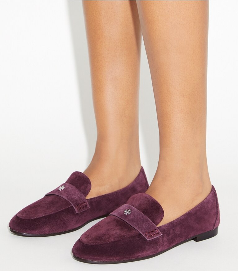Tory Burch diseñador zapatos planos Mocasín tipo ballerinas en PLUM accesorio en modelo