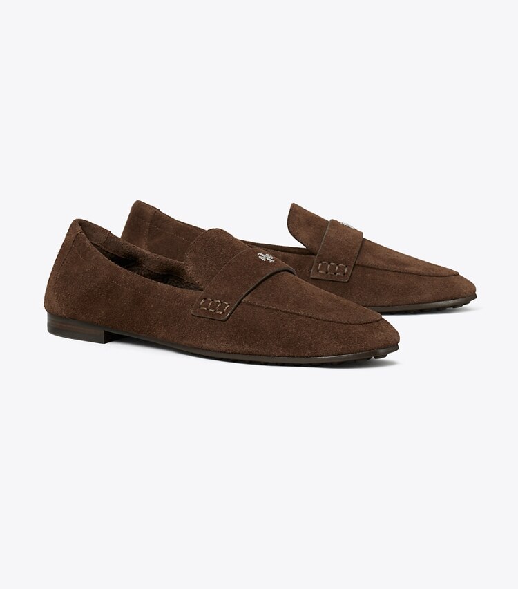 Tory Burch diseñador zapatos planos Mocasín tipo ballerinas en DARK COCOA ángulo
