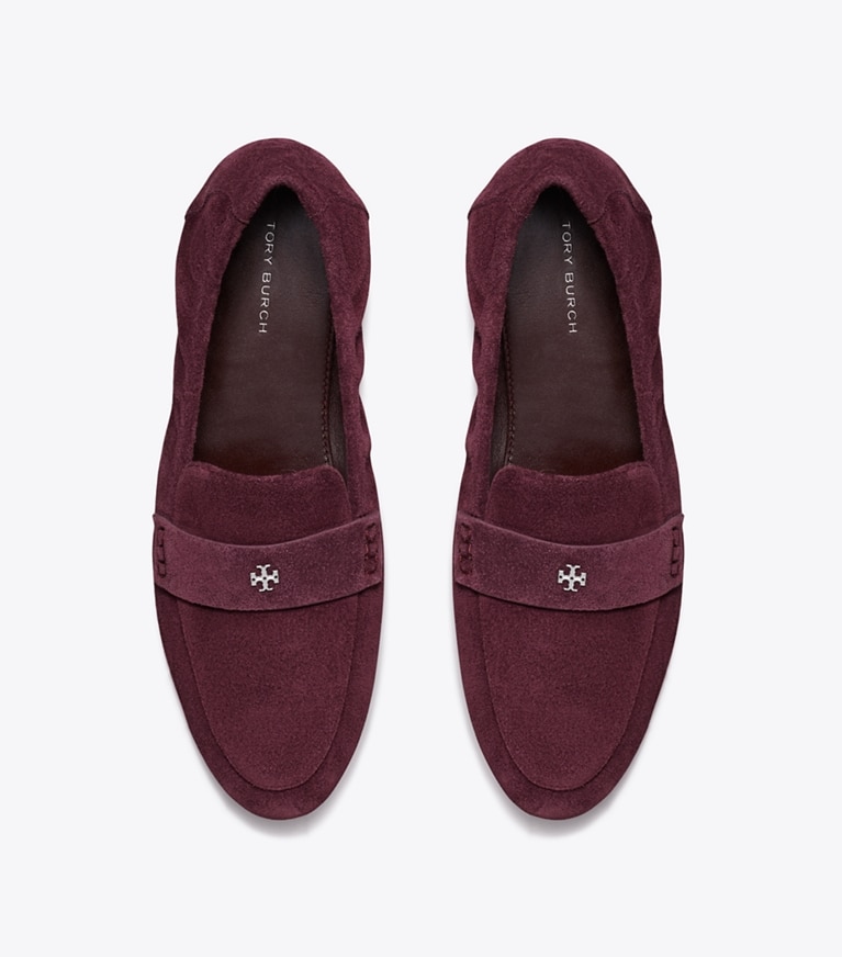 Tory Burch diseñador zapatos planos Mocasín tipo ballerinas en PLUM vista superior
