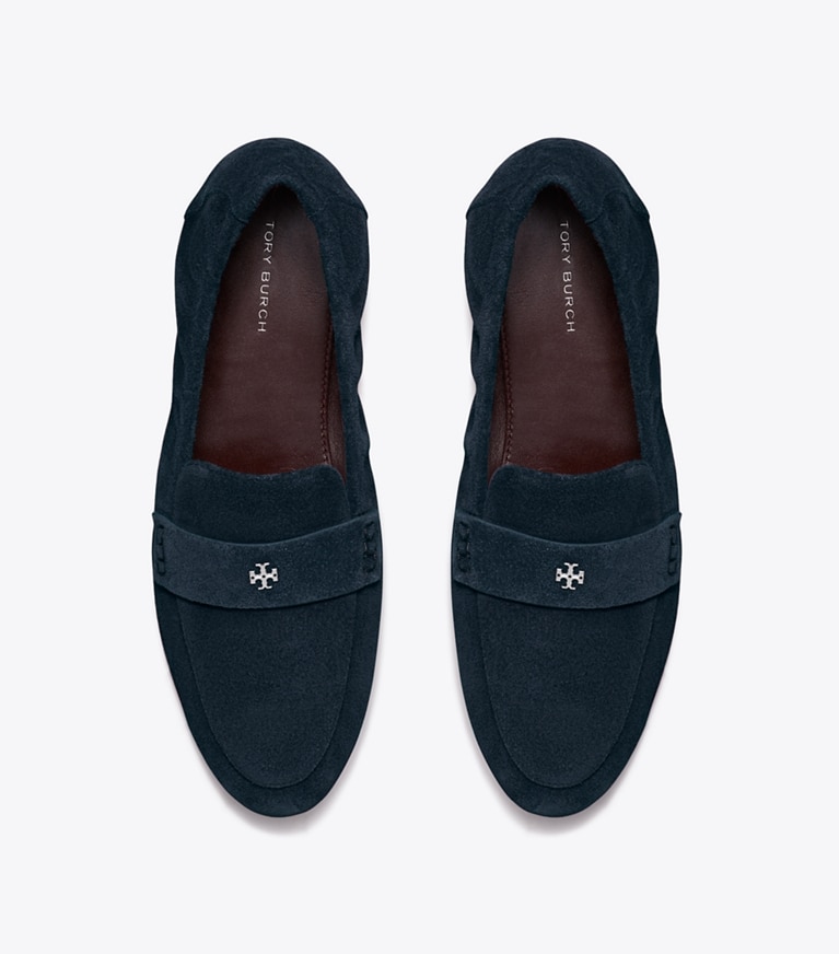Tory Burch designer zapatos planos Mocasines ballerinas in NEW NAVY overhead