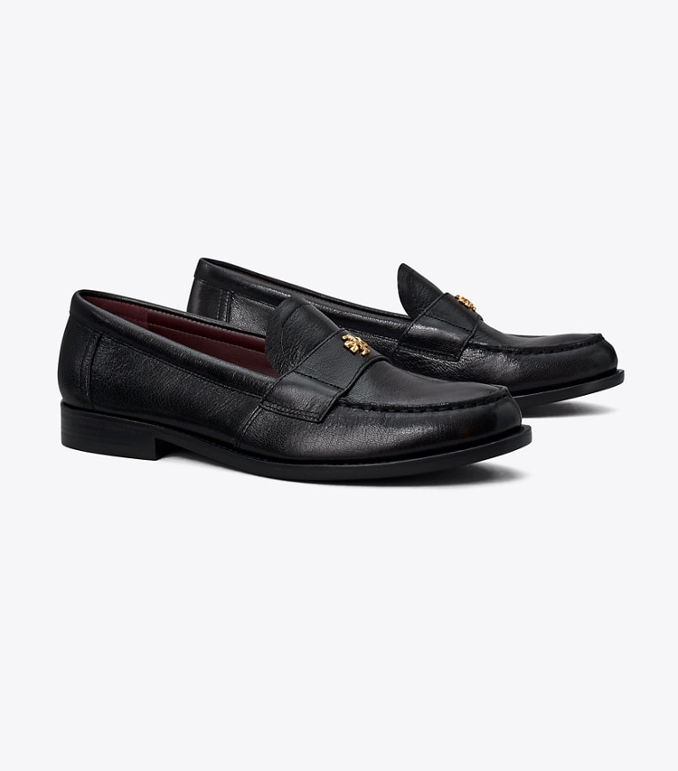 Tory Burch diseñador zapatos planos Mocasines clásicos en PERFECT BLACK ángulo
