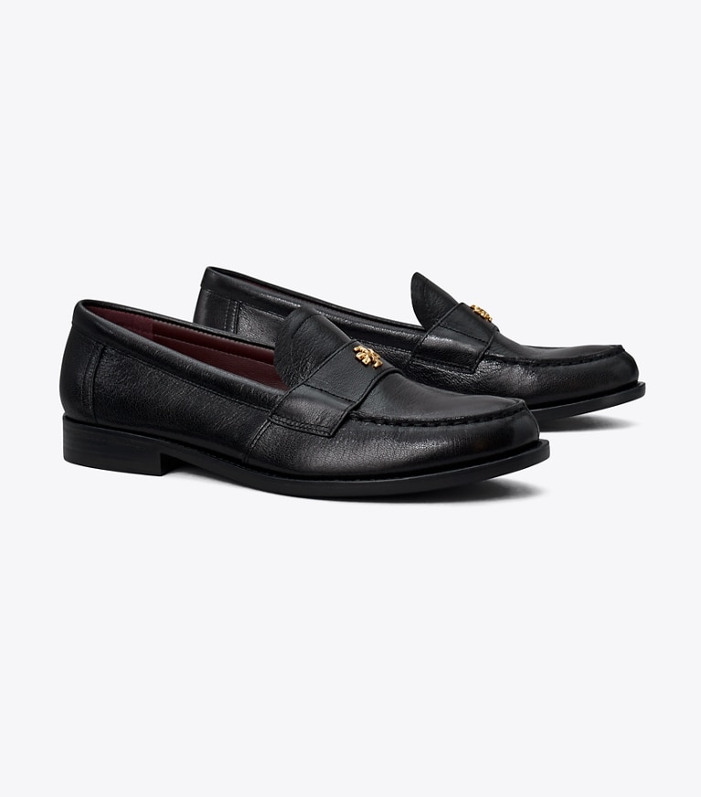 Tory Burch diseñador zapatos planos Mocasines clásicos en PERFECT BLACK ángulo