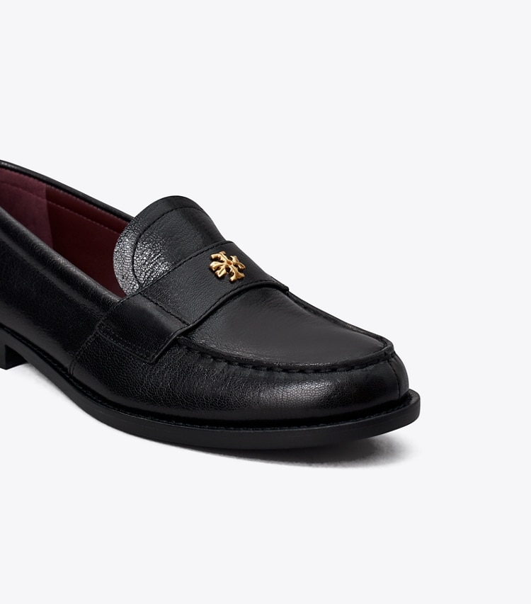 Tory Burch diseñador zapatos planos Mocasines clásicos en PERFECT BLACK detalle