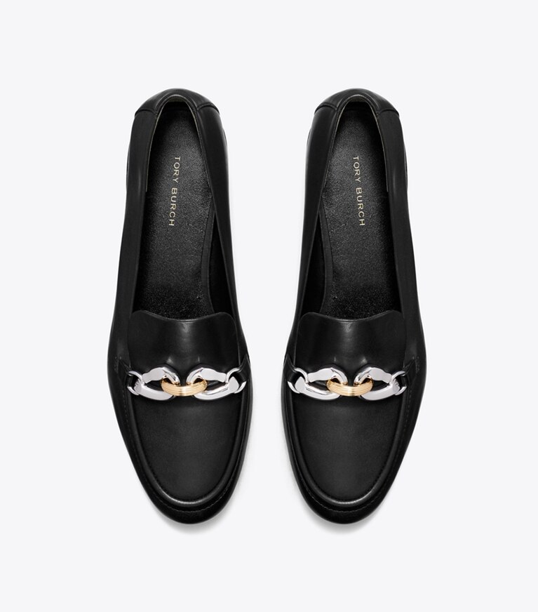 Tory Burch diseñador zapatos planos Mocasines Jessa en PERFECT BLACK desde arriba