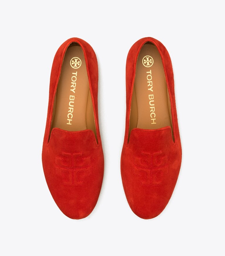 Tory Burch diseñador calzado plano Mocasines Ruby Smoking en TRIPLE RED vista superior
