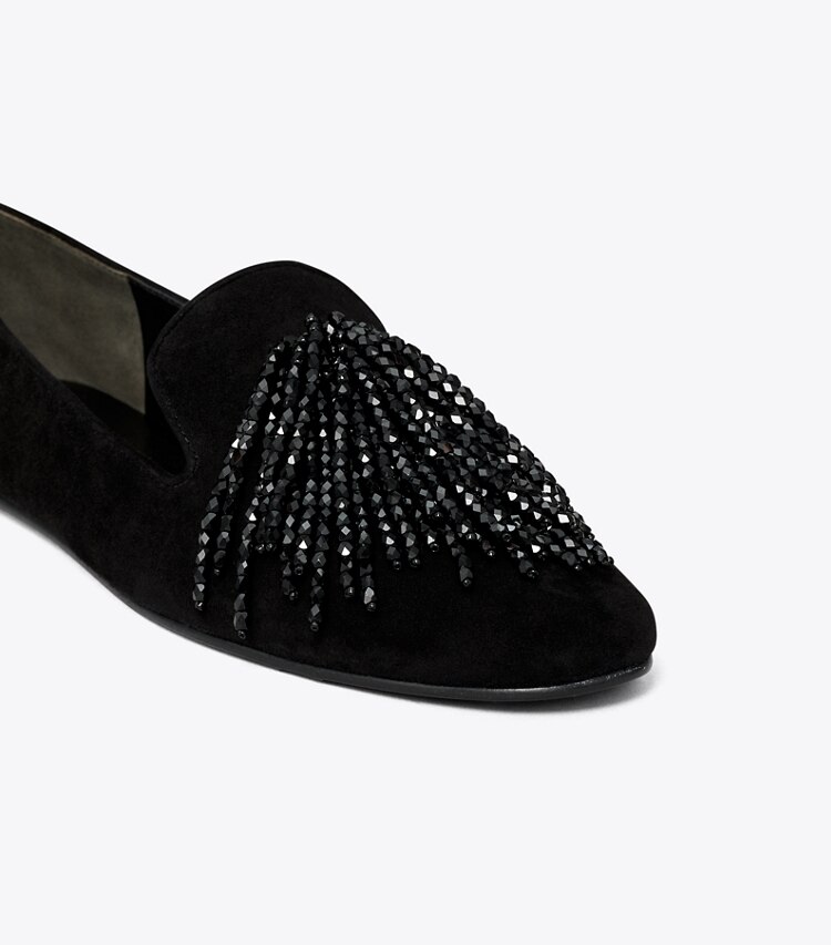 Tory Burch diseñador zapatos planos Mocasines Smoking en PERFECT BLACK detalle