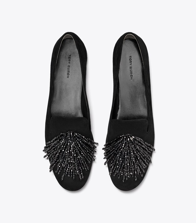 Tory Burch diseñador zapatos planos Mocasines Smoking en PERFECT BLACK vista superior