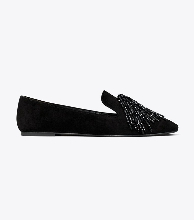 Tory Burch diseñador zapatos planos Mocasines Smoking en PERFECT BLACK lateral