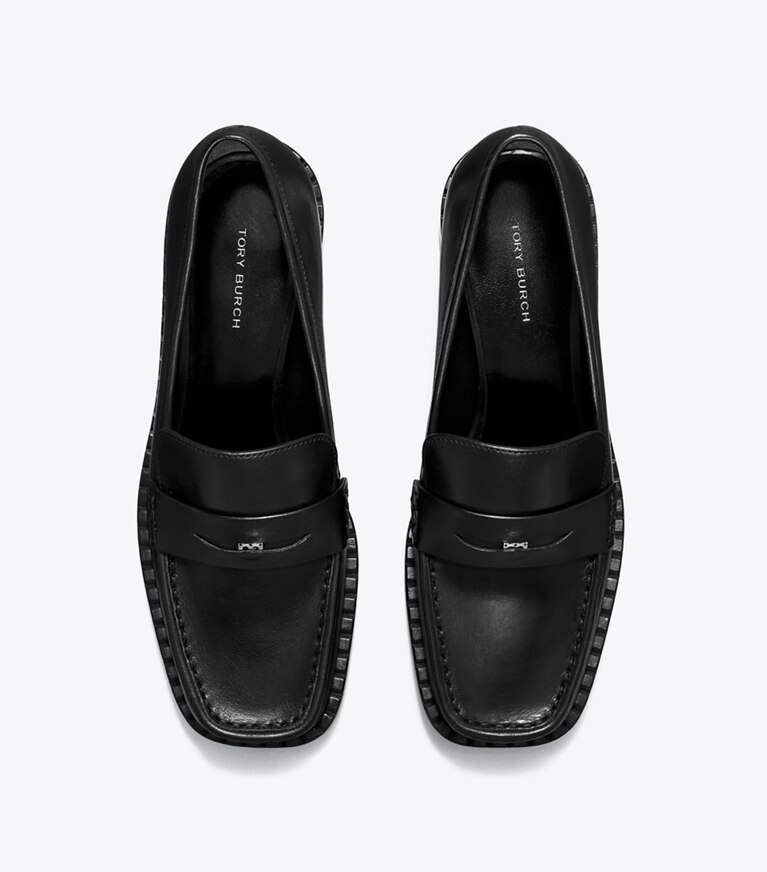 Tory Burch designer mocassins Mocassin à bout carré dans PERFECT BLACK vue du dessus