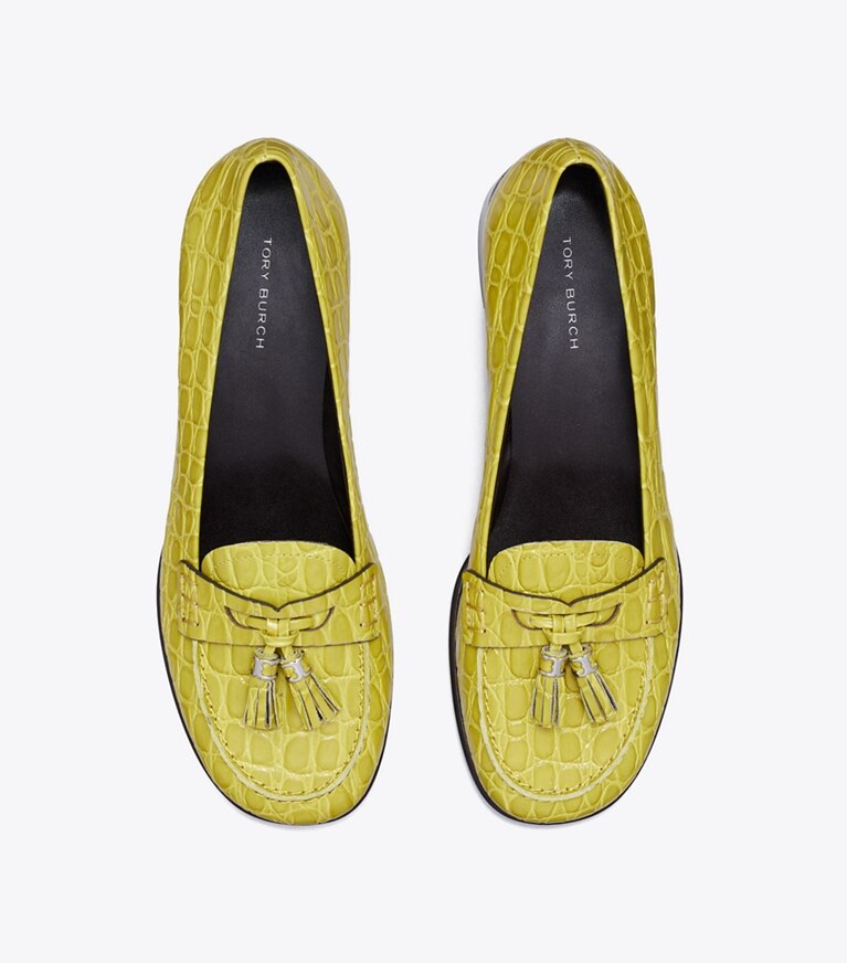 Tory Burch designer mocassins Mocassin à pampilles dans AVOCADO vue du dessus