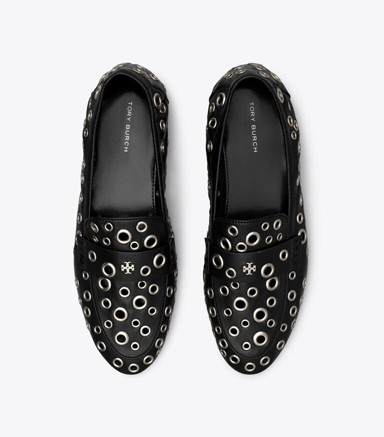 Tory Burch designer mocassins Mocassin ballerine à œillets dans PERFECT BLACK vue du dessus